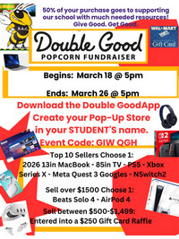 Beasley Schoolwide Double Good Fundraiser 3/18 - 26/26 at 5pm.